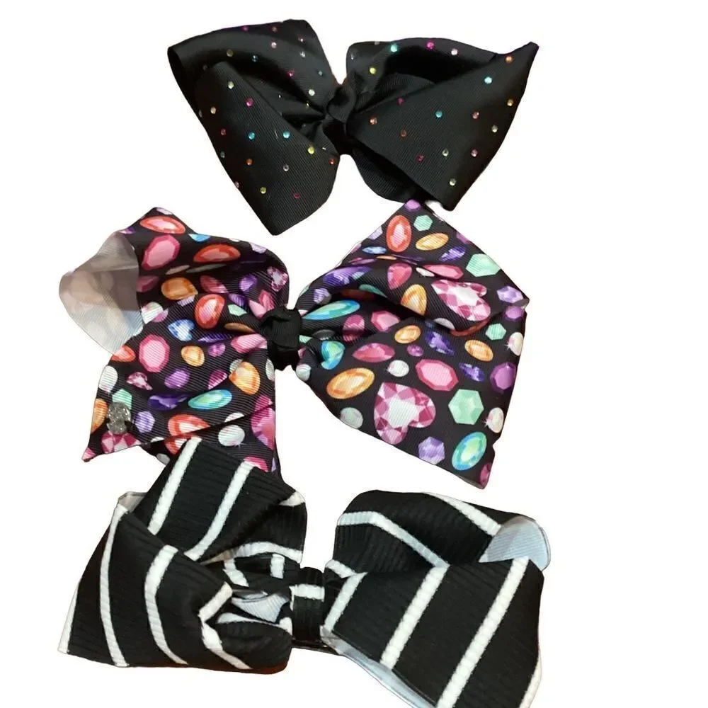 Bundle of homemade Colorful Hair Accessories Bows and Hair Clips Ties Scrunchie